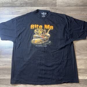 Wild Wear Bite Me Rattlesnake T-Shirt Mens 3XL Black Snake Graphic Crotalus Tee